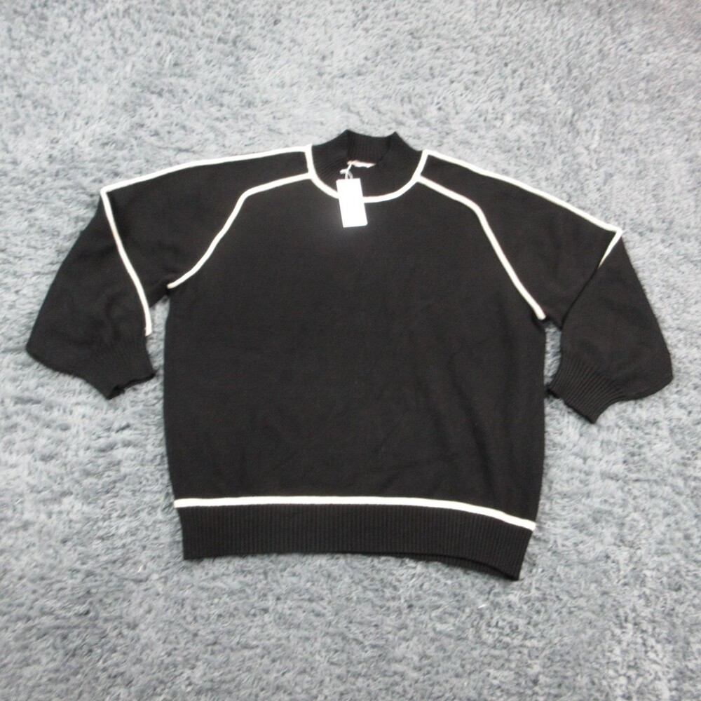 BALTICBØRN Sweater Womens 1X Black Mock Neck Oversized Pullover Stretch NWT